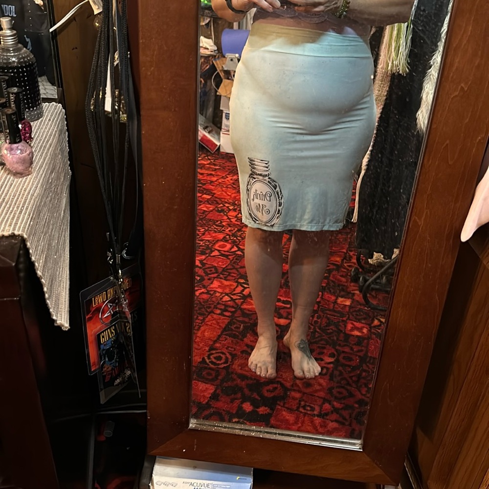Etsy purchased Allison Wonderland eat me drink me skirt